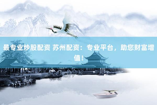 最专业炒股配资 苏州配资：专业平台，助您财富增值！