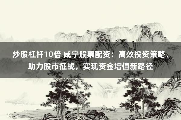 炒股杠杆10倍 咸宁股票配资：高效投资策略，助力股市征战，实现资金增值新路径