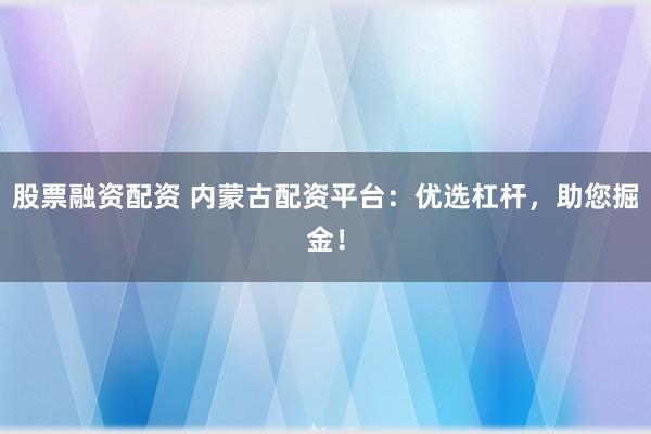 股票融资配资 内蒙古配资平台：优选杠杆，助您掘金！