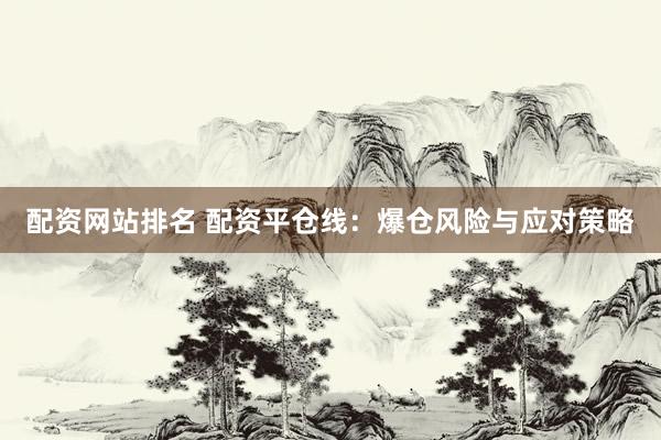 配资网站排名 配资平仓线:爆仓风险与应对策略